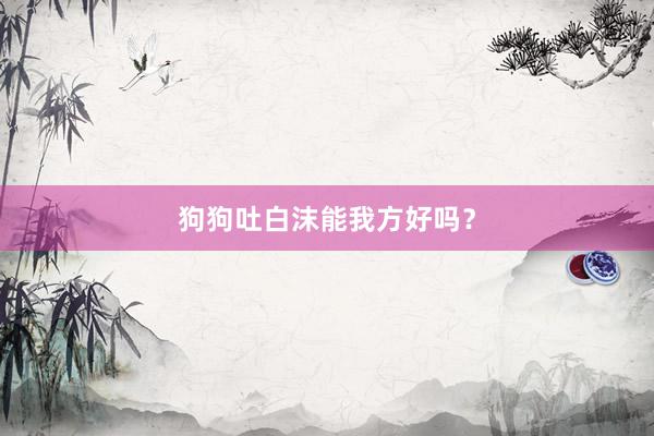 狗狗吐白沫能我方好吗？